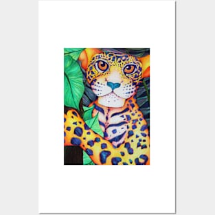 Trippy Wild Jaguar Posters and Art